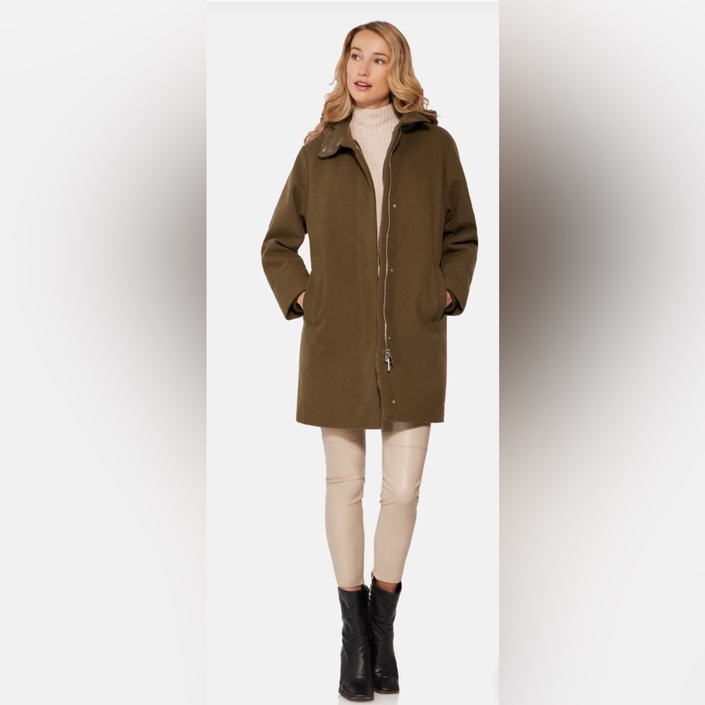 Norwegian Wool HOODED PARKA, DARK OLIVE